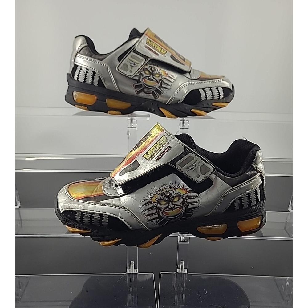 Monster Jam Max - D Shoes Size 2 Skid Resistant Kids Shows Adjustable Strap Rare